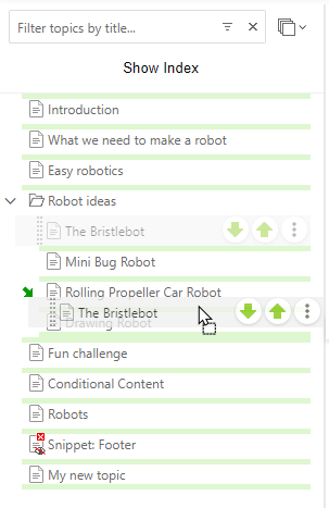 Drag&drop the topic node in the TOC