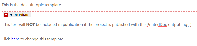 Insert a default conditional block in the text