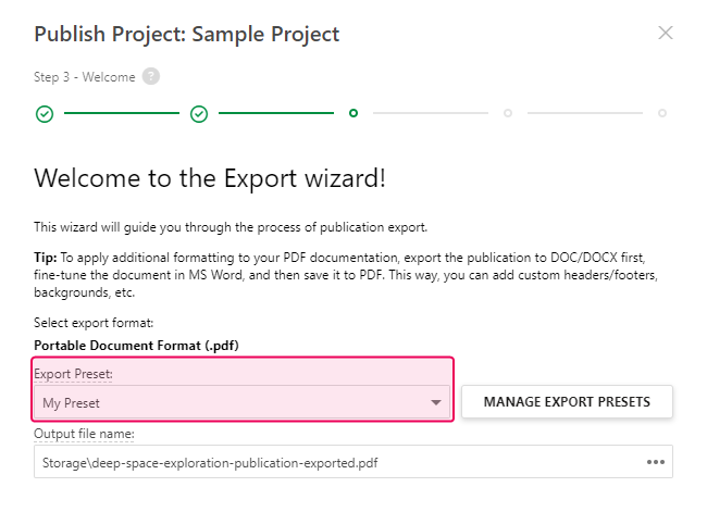 Choose the Use MS Word template option in the printed output settings