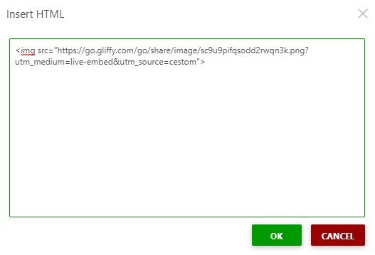 Insert the copied link of the diagram into the Insert HTML field