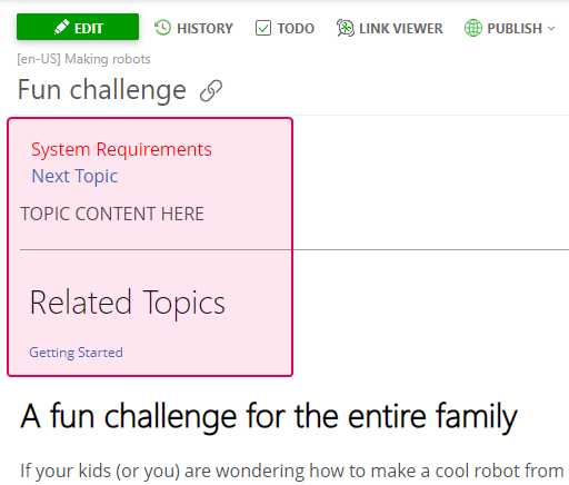 A part of the topic's content that needs to be found
