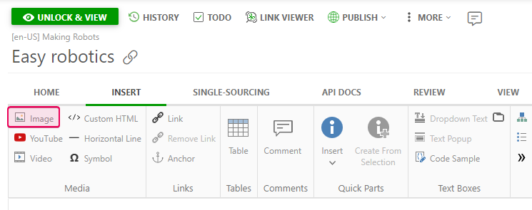 Click the Image button on the Insert tab of the Ribbon bar