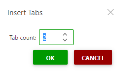 The Insert Tabs dialog