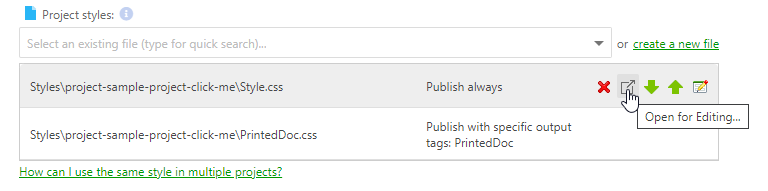 Open for Editing button