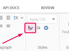 Open Style.css from the Ribbon bar