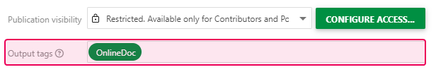 Specify output tags in the Publishing wizard