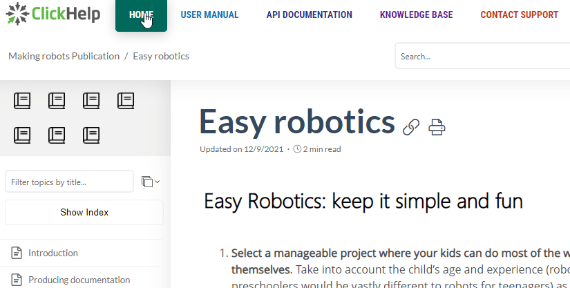 Colorized Reader Menu Items in the Reader UI
