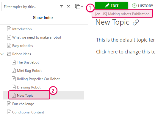 The deleted topic wasn't deleted from the publication