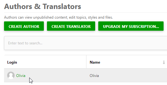 Click the name of already existing user