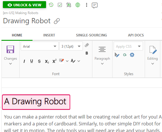 Default background color of the heading