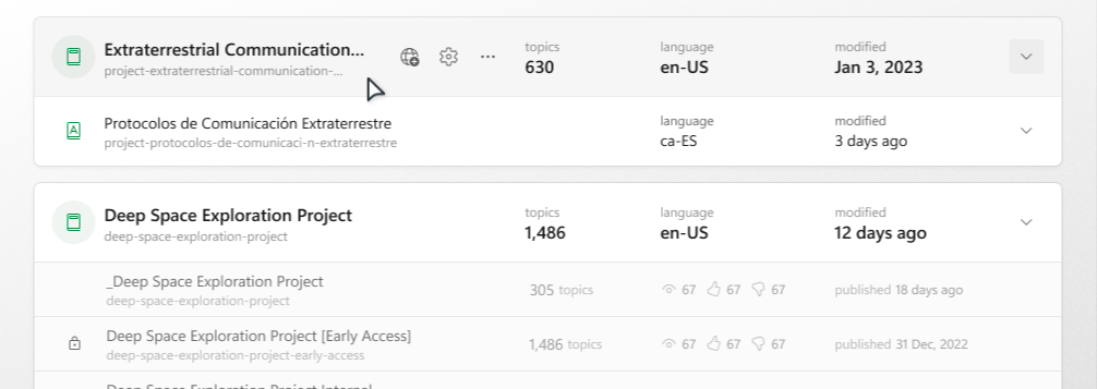 A project on the Projects page