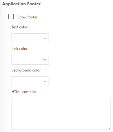 The Application footer section in the Reader Interface settings