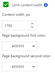 The width layout section in the Reader Interface settings