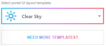 The select portal UI layout template dropdown list in the portal settings