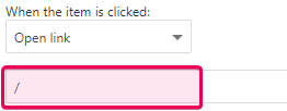 The Open link option in the Menu Item Editor