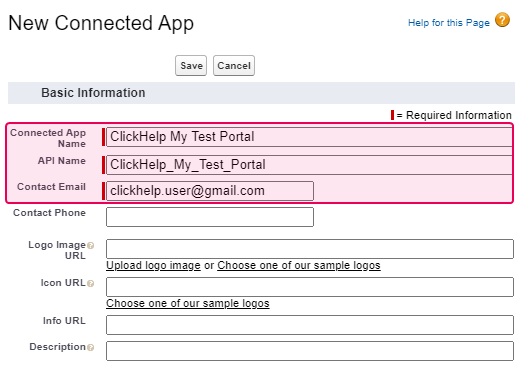 Specify the New connection name on the New Connection App screen