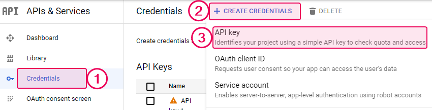 Create a new API key