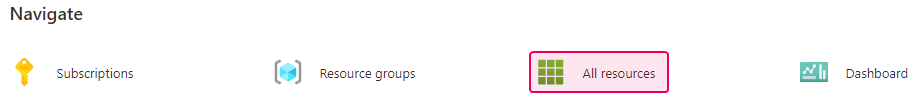 The All resources item on the Microsoft Azure portal Home page