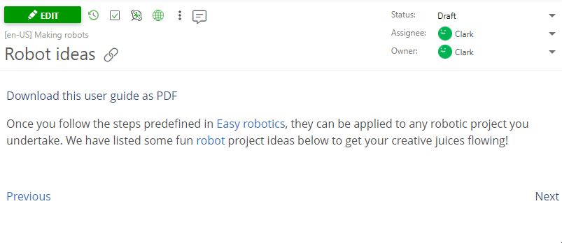 The Text Popup element in the View mode