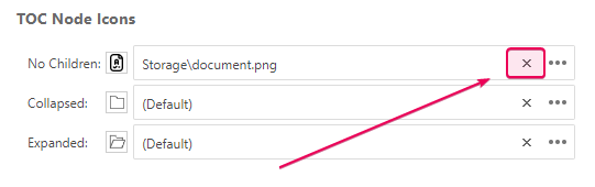 Click the Remove custom icon button to use the default icon