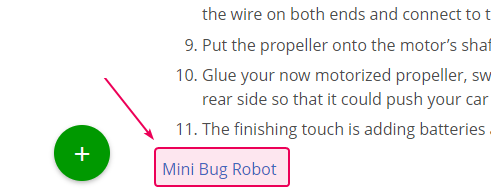 The Navigation Link in the View mode