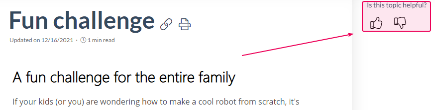 The Reader feedback widget in the Reader UI