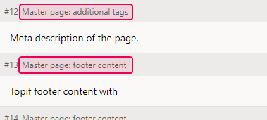 Navigate to the Master page section in the Translation Editor
