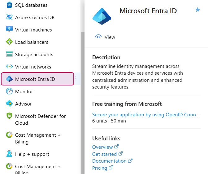 Click the Azure Active Directory on the Azure portal