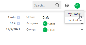 My Profile button in the topic header