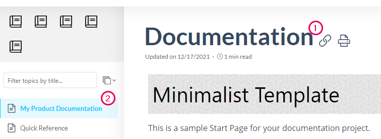 Variable and custom caption in the topic title in the Reader UI
