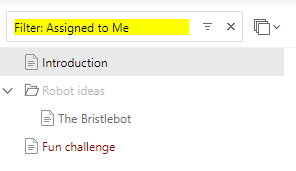 The nodes filtered according to the filter