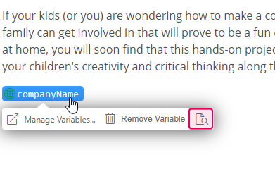The Global Find and Replace icon