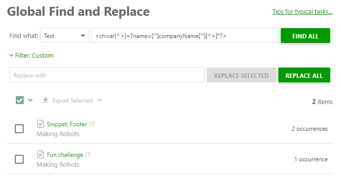 The results of the GF&R operation