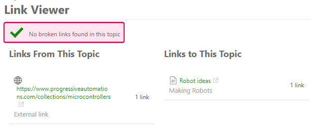 The Link Viewer page