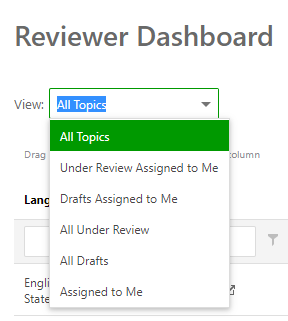 Select the necessary quick filter from the View combobox