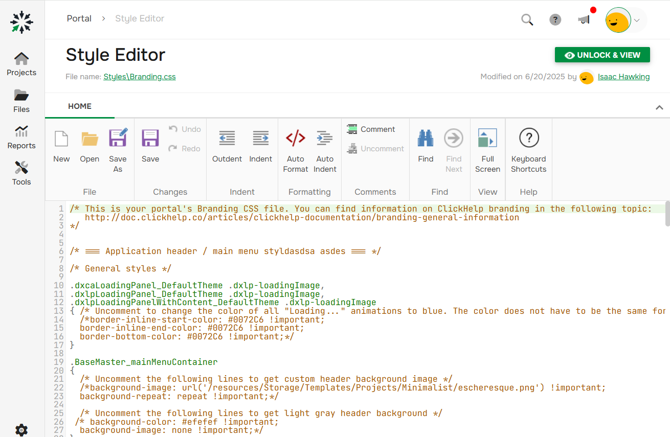 Default Branding.css file