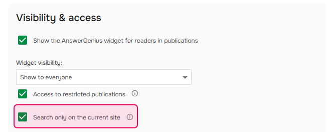 Search only on the current site option for Multi-site portals