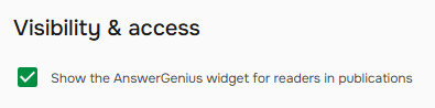 Option that turns AnswerGenius on and off