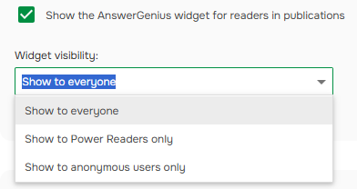 Widget visibility setting.