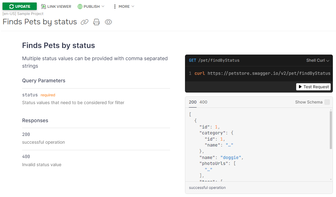 An automatically generated topic from the Swagger Petstore example.