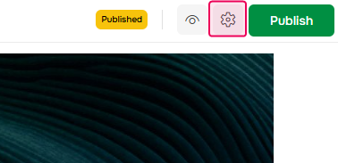 The Show Settings button in the Home page editor.