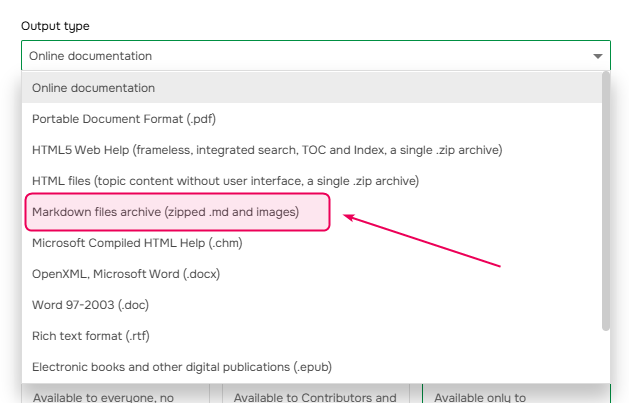 Markdown files archive (zipped .md and images)
