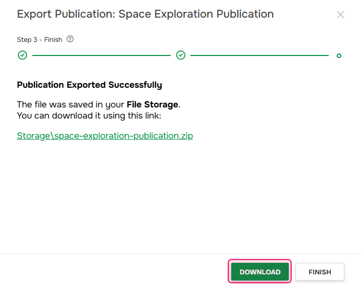 Download a Web Help archive exported from ClickHelp publication