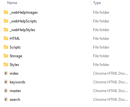 Web Help archive's content