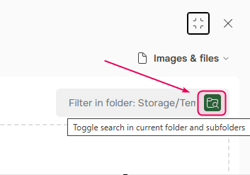 Toggle between search and filter.