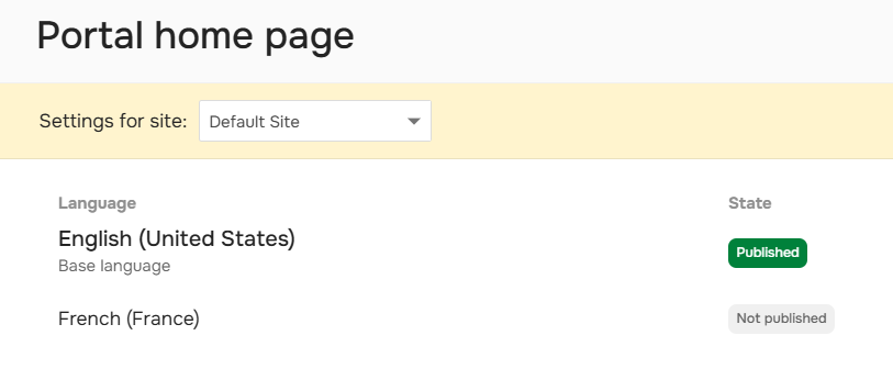 Home page Site A