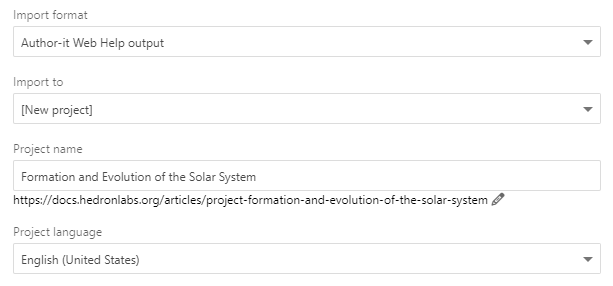 Different import options.