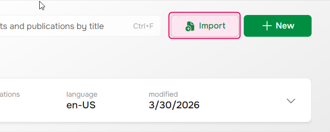 The import button