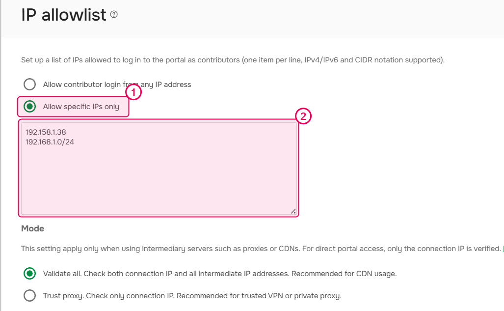 Allow specific IPs only