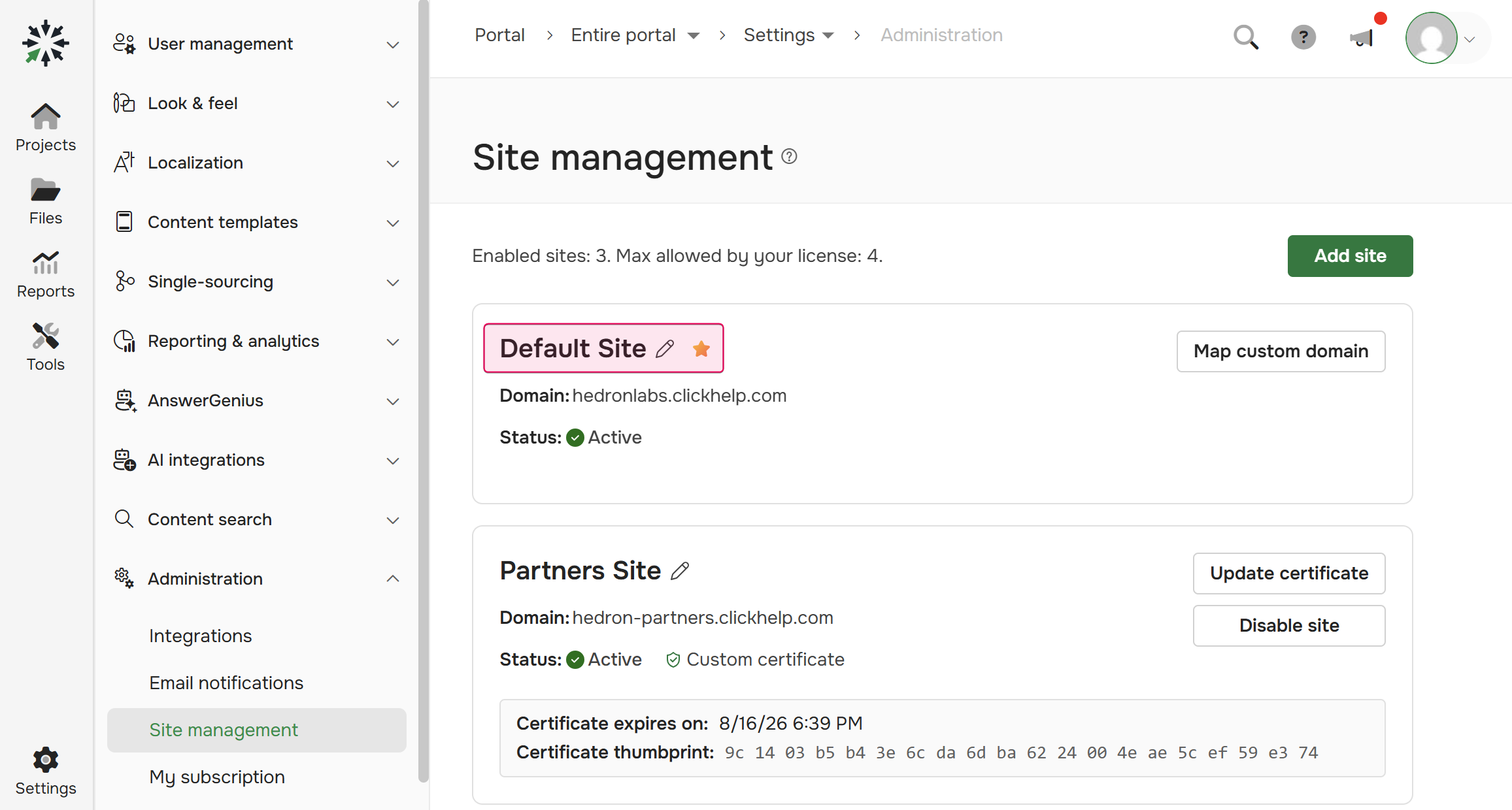 The default site.